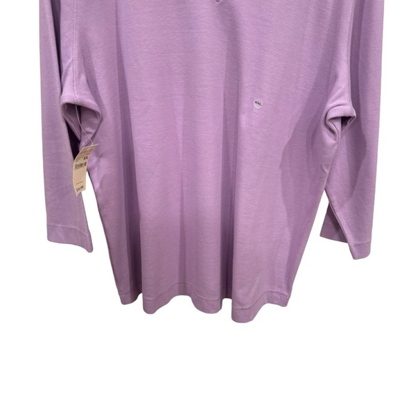 EDDIE BAUER Women's Lavender V-Neck 3/4 Sleeve Pullover Sweatshirt Size XXL - Picture 4 of 10